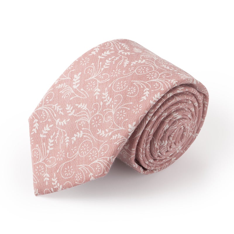 Jacob Alexander Men's Slim Width 2.75" Floral Neck Tie - Dusty Rose - Image 3